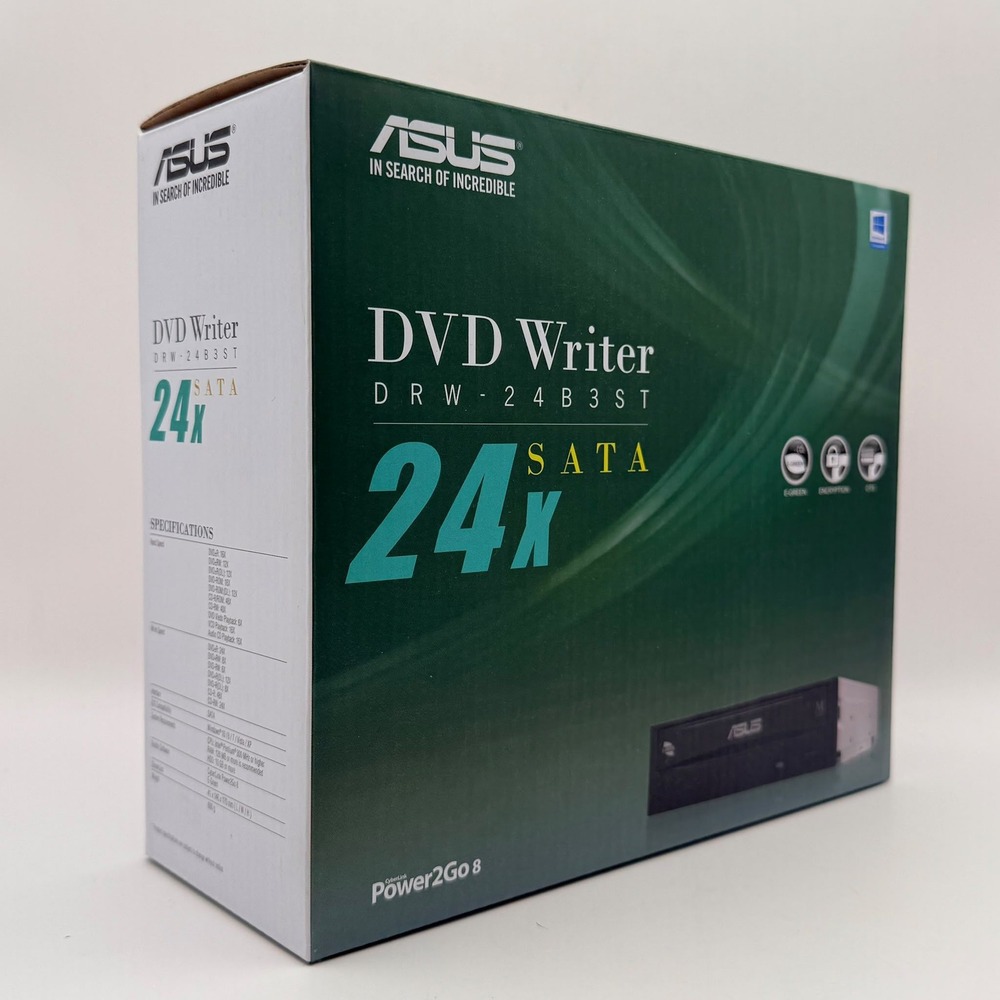 Asus DVD Writer Internal SATA 24x Black Disc Encryption E-Green Power2Go 8